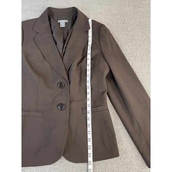 Ann Taylor Blazer Jacket Stretch Career Chocolate Brown Size 12 Flawed - Picture 4 of 7
